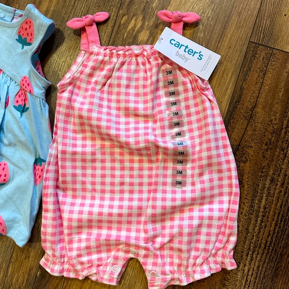 Carter’s three-piece dress with bloomers, and romper. - Picture 2 of 6